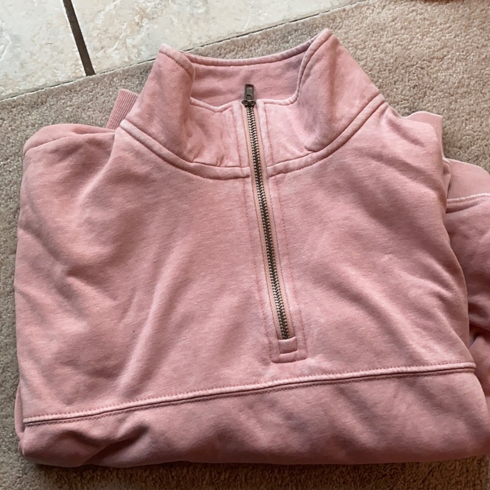 Pink quarter zip sweatshirt